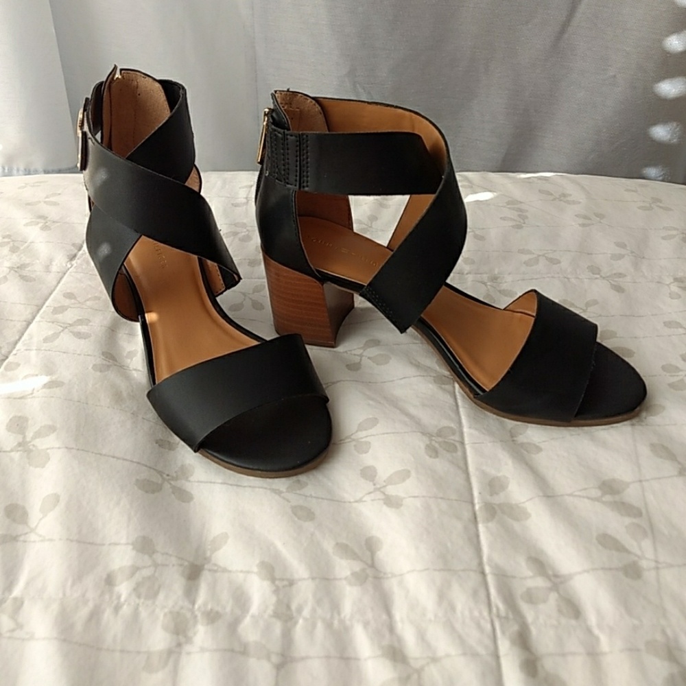 Strappy Stacked Heels